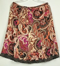 100% Silk Paisley Pencil Skirt Sz 10 Below Knee Length Side Zip The Limited - £11.39 GBP