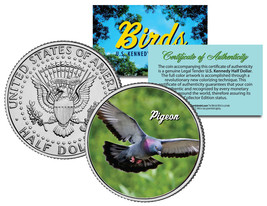 PIGEON BIRD JFK Kennedy Half Dollar US Colorized Coin - £6.73 GBP