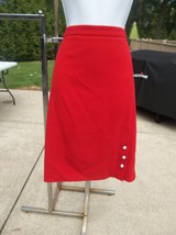 ANN TAYLOR RED SKIRT WITH PEARL BUTTONS 4 - $19.99