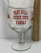 Vtg Boot Hill Dodge City Kanasa Thumbprint Glass Goblet - £6.05 GBP