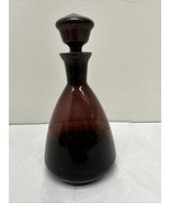 Vintage 8” Amethyst Purple Glass Decanter  With Stopper - $75.70