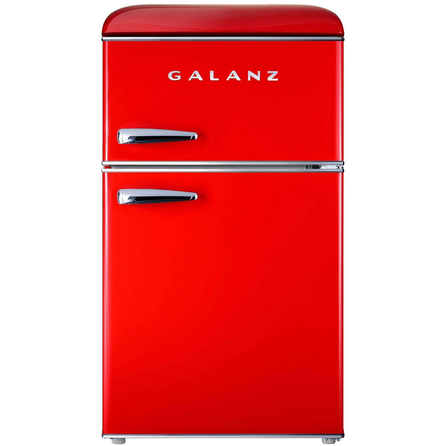 Galanz GLR31TRDER Retro Compact Refrigerator with Freezer Mini Fridge with Dual