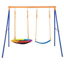 VEVOR Swing Sets for Backyard, 440lbs, with 1 Saucer Swing Seat, 1 Belt ... - $113.99
