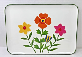Vintage 1970s 80s Viking Imports Japan Bright Flower Lacquerware Tray - $641.21 MXN