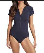 SEA LEVEL Front Zip One-Piece Swimsuit, Sport Swim, Dark Blue, Size 10, NWT - $83.22