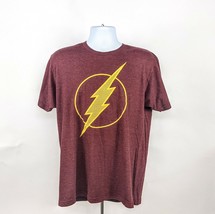 DC Comics Men&#39;s T-Shirt, The Flash logo, Burgundy  - £11.73 GBP