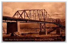 Wagon Bridge Columbia River Wenatchee Washington WA Sepia DB Postcard L19 - £11.59 GBP