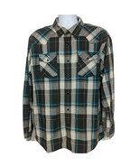 Wrangler Red Western Pearl Snap Shirt Size XL Black Gray Teal Plaid Long... - £18.09 GBP