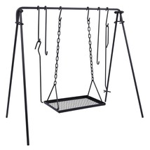 Campfire Cooking Stand For Bbq Picnic Cookware Party, Swing Hanging Grill For Fi - £128.10 GBP