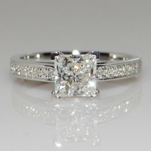 1.50CT Princess Cubic Zirconia Solitaire Engagement Ring 14k White Gold Plated - £58.85 GBP