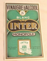 Vintage Vinaigre Dalcool Blanc Inter Monopole label - £3.94 GBP