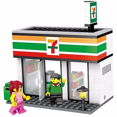 ATMToys 7 11 Convenience Store City and 2 Minifigures set Exclusive Minifigures - £30.17 GBP