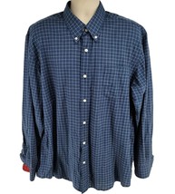 Viyella Button Up Shirt Blue Plaid Check 100% Cotton Size XL - £19.37 GBP