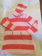 Size 7 8 medium Gymboree swimsuit cover dress hoodie striped terry long sleeve - £10.38 GBP