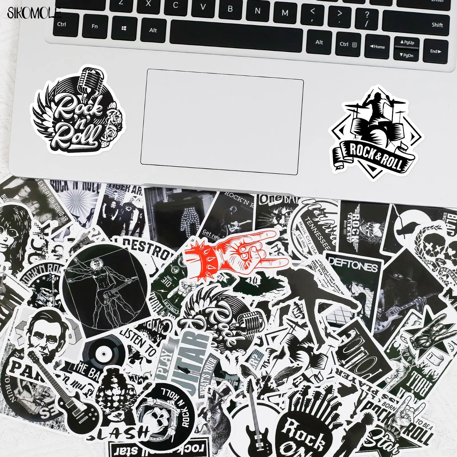 Game Fun Play Toys 10/30/50PCS Black And White Rock Band Stickers For DIY Game F - £23.12 GBP