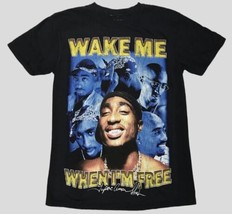 Men’s Tupac Shakur “Wake Me When I’m Free” Sz S Vintage Style T-shirt Black - £29.20 GBP