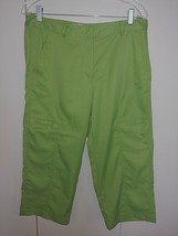 Izod Ladies Green 100% Polyester Cropped PANTS-10-NWOT-NICE DETAIL-COMFY-COOL - £7.47 GBP