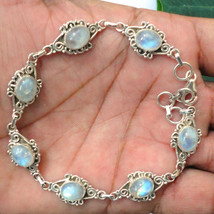 Sterling Silver Moonstone Hand Crafted Women&#39;s Bracelet Gift For Girls&#39;s - £71.81 GBP