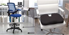 Flash Furniture Office Seating, 27&quot; W X 27&quot; D X 42&quot; - 49.5&quot; H, Blue &amp;, Black - £191.83 GBP