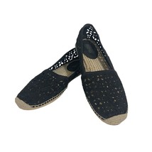 MICHAEL Michael Kors Darci Espadrille Flats Eyelet Cutouts Size 8.5 Blac... - $427.22 MXN