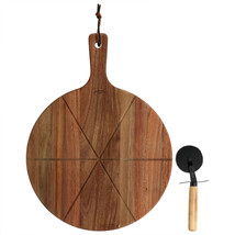 Gibson Elite 2 Piece Acacia Wood Serving Board and Pizza Cutter Set in B... - $1,143.37 MXN