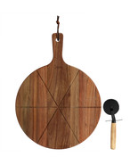 Gibson Elite 2 Piece Acacia Wood Serving Board and Pizza Cutter Set in B... - $1,128.02 MXN