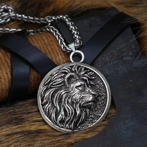 Mens Animal Lion Head Pendant Necklace Punk Hip Hop Biker Jewelry Chain 24&quot; Gift - £13.39 GBP