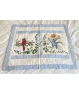 Bird Pillow Shams Covers Set Lot 2 Cardinal Bluebird Blue Gingham Check ... - €42,25 EUR
