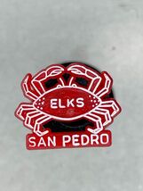 Crab Red San Pedro Elks BPOE lapel pin plastic - $6.93