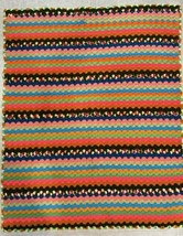 Crocheted Granny Core Tight-knit Afghan Blanket Bright Multi-Color 53” X 45” - £74.45 GBP