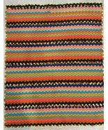 Crocheted Granny Core Tight-knit Afghan Blanket Bright Multi-Color 53” X... - £72.94 GBP