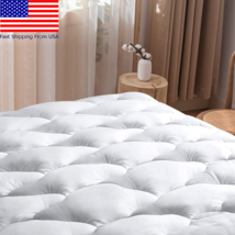 King Size Mattress Pad Cover Cooling Foam Pillow Top Topper Thick Luxury Bed Pad - £38.64 GBP