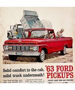 Ford Pickup Trucks Advertisement 1963 Automobilia Motor Company DWS6D - $456.77 MXN