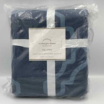 Pottery Barn Trisha Geo King/Cal King Duvet Cover Blue - £77.32 GBP