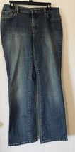 Liz Claiborne Stretch Women&#39;s Jeans Size Reg 10 Faded Blue Denim Distres... - £17.27 GBP