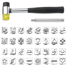 Leather Stamping Tools, Leather Stamping Kit With 32Pcs Patterns, Rubber... - £26.74 GBP