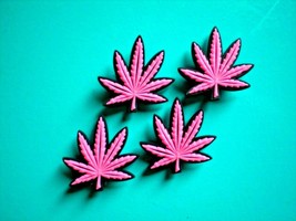 4 Pink Weed Leaves Shoe Charm Shoe Accessories Compatible W/Croc - £8.03 GBP