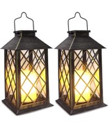 Set 2 or 4 Solar Rustic LED Flickering Hanging Table Lantern Outdoor Lig... - $869.13 MXN+