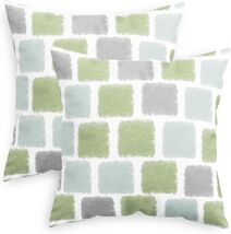 2-Pack CaliTime Cozy Fleece 18" X 18" Throw Pillow Cases Bricks Sage Gre... - $14.69