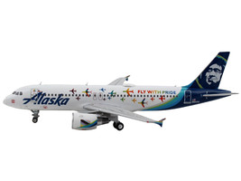 Airbus A320 Commercial Aircraft &quot;Alaska Airlines - Fly with Pride&quot; White with Bl - £49.69 GBP