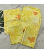 Springmaid Vintage 70s Butterfly Floral Print Twin Size Sheet Set Yellow... - $44.47 CAD