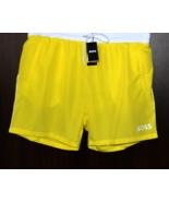 Hugo Boss Yellow White Logo Mens Swim Shorts Trunks Beach Athletic Size ... - £55.31 GBP