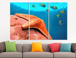 Starfish Canvas Print Ocean Underwater Wall Art Living Room 3 4 5 Panel Decor Ho - £39.16 GBP