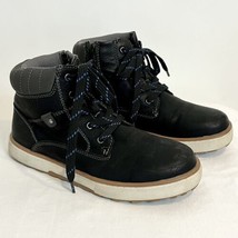 Sonoma Boys High Top Faux Leather Shoes Black Size 3 - £12.90 GBP