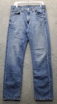Levi&#39;s Jeans Men Blue Denim Pockets Flat Front Mid Rise Regular Fit Stra... - $19.06