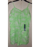 NWT GIRLS Gap Kids GREEN &amp; WHITE LEAF PRINT ROMPER / COVERUP  SIZE XL - $495.84 MXN
