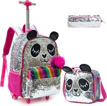 School Bags Kids Rolling Mermaid Backpack for Girls Kids Luggage Suitcas... - £113.55 GBP
