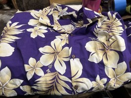 Pacific Legend Hawaiian Shirt Mens XL Extra Large Purple Floral Vintage USA Made - £22.29 GBP