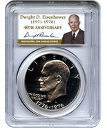 1976-S $1 Clad Type 2 DC (Proof) Ike Dollar 40th Anniversary Label 20160... - £22.41 GBP