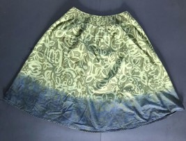 Artsy Boho Shades Of Green A-Line Skirt Size XS Elastic Waist Geometric Print - £4.67 GBP